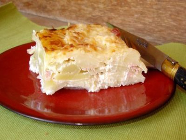 Lasagne di patate con prosciutto