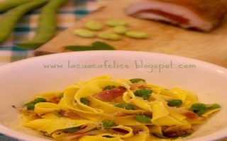 Pappardelle Guanciale,fave,pecorino E Menta