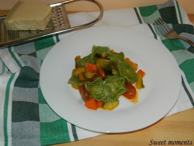 Ravioli Con Ratatouille Di Verdure