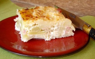 Lasagne di patate con prosciutto