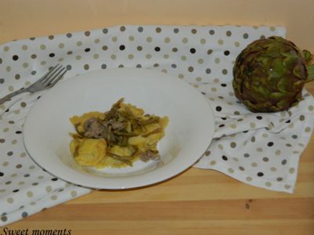 Ravioli Con Carciofi E Salsicce