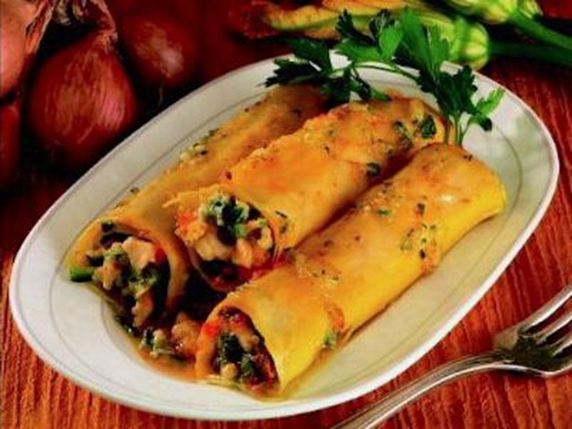 Cannelloni All'aragosta E Fiori Di Zucchina