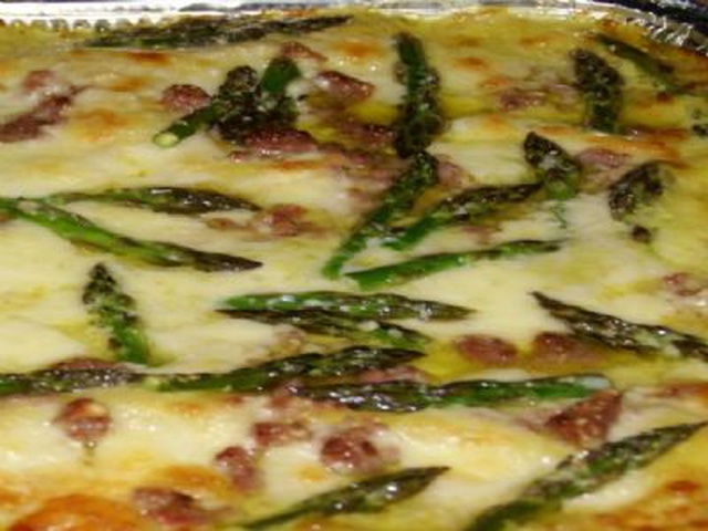 Lasagne Asparago , Salsiccia E Mozzarella